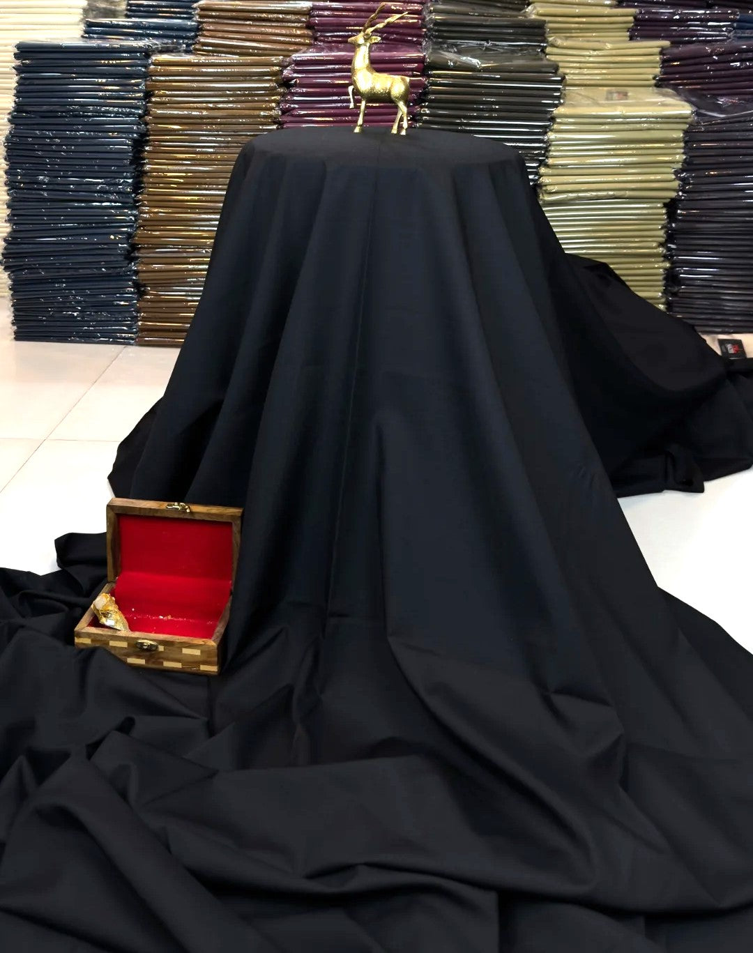 Premium Jet Black Boski Fabric For Men